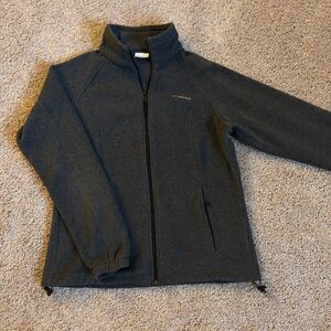 Columbia Jacket Womens L Charcoal Gray Fleece Sporty Outdoor Fall Winter